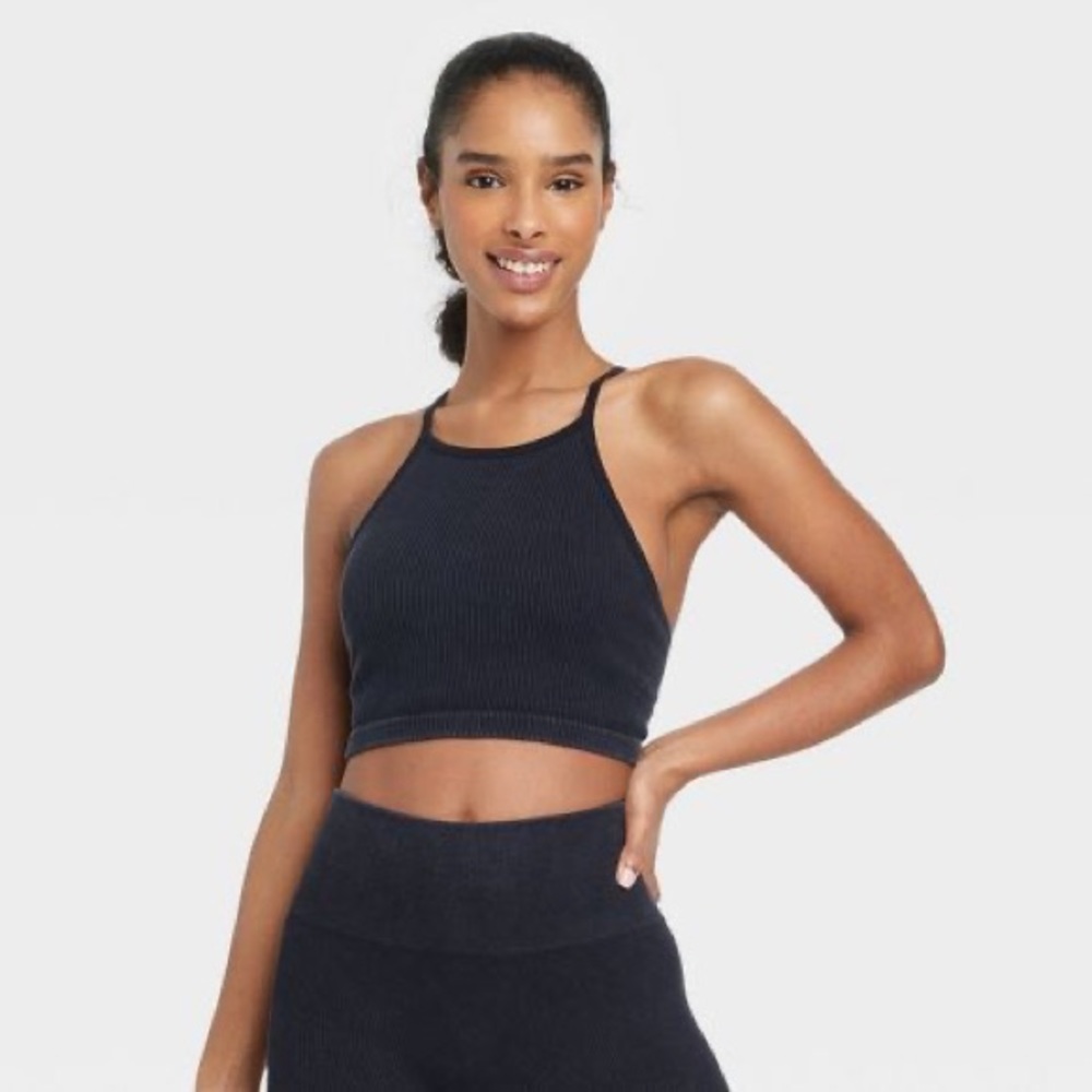 JoyLab Women's Ribbed Seamless High Neck Bra Size L - NWOT